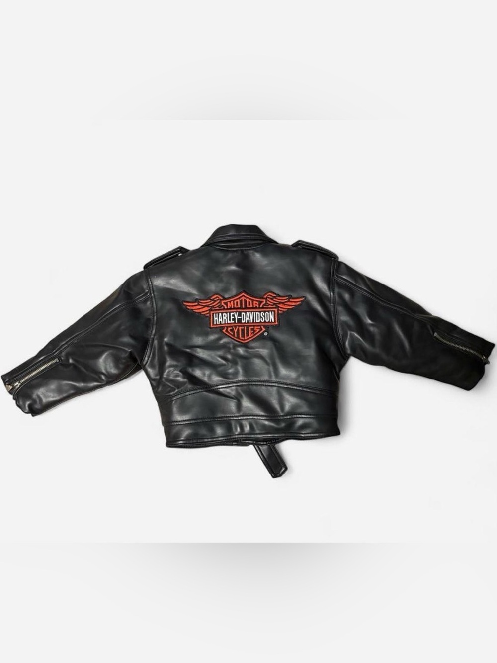 Harley-Davidson Black Jacket with Orange and White 'Born to Ride' Label